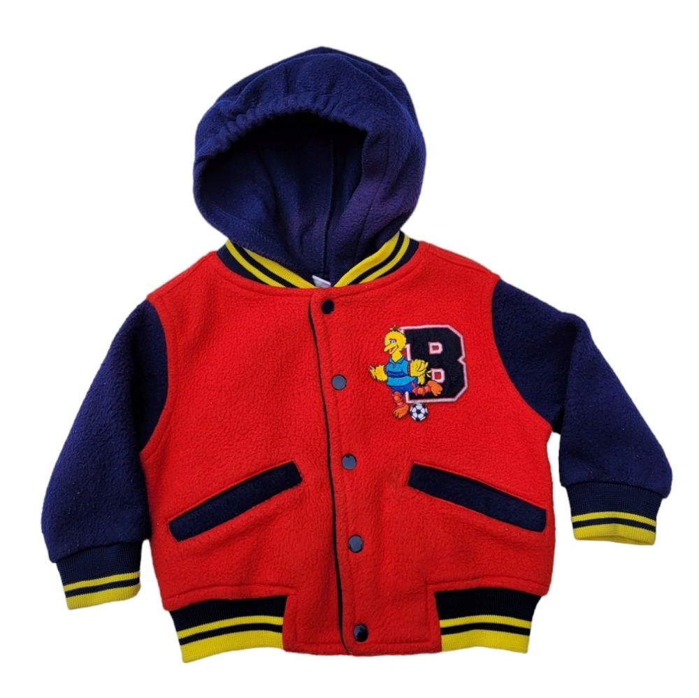 Vintage Y2K Sesame Street hooded varsity jacket